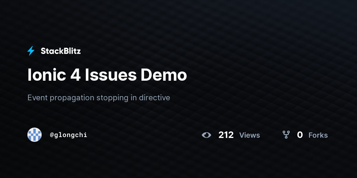 Ionic 4 Issues Demo - StackBlitz