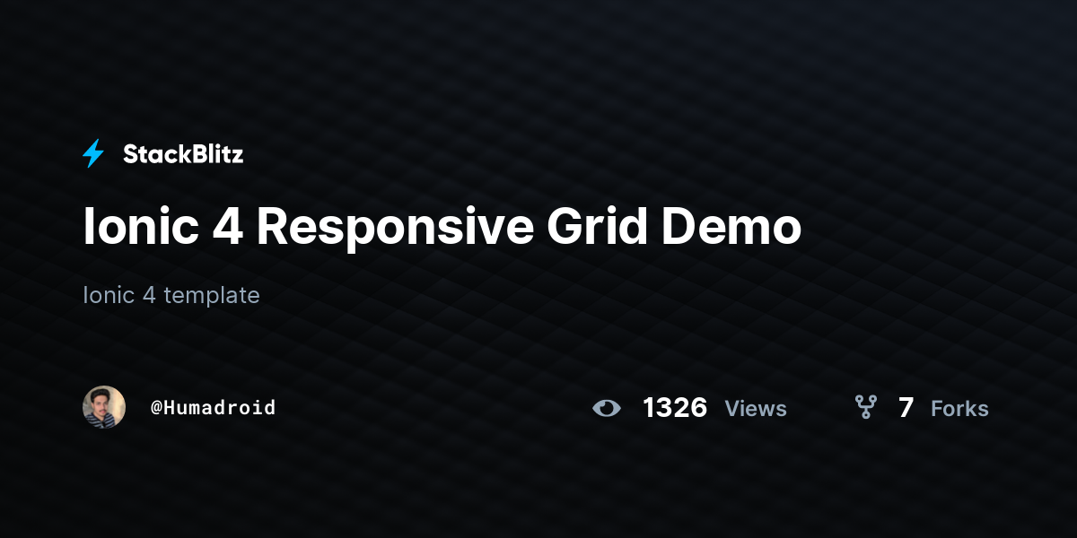 Ionic 4 Responsive Grid Demo - StackBlitz