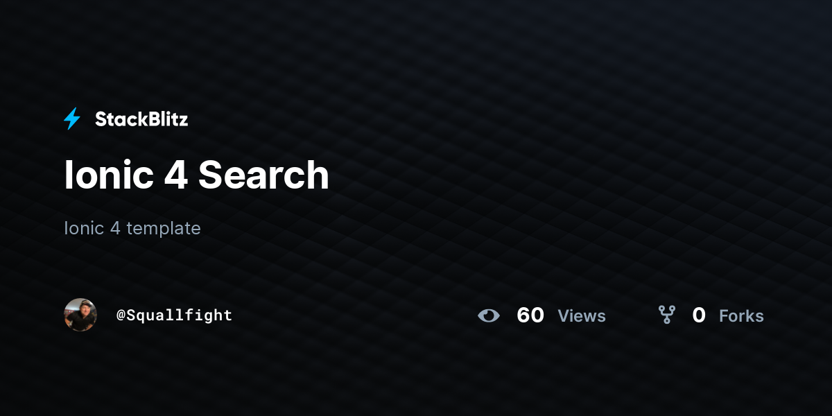 Ionic 4 Search - StackBlitz