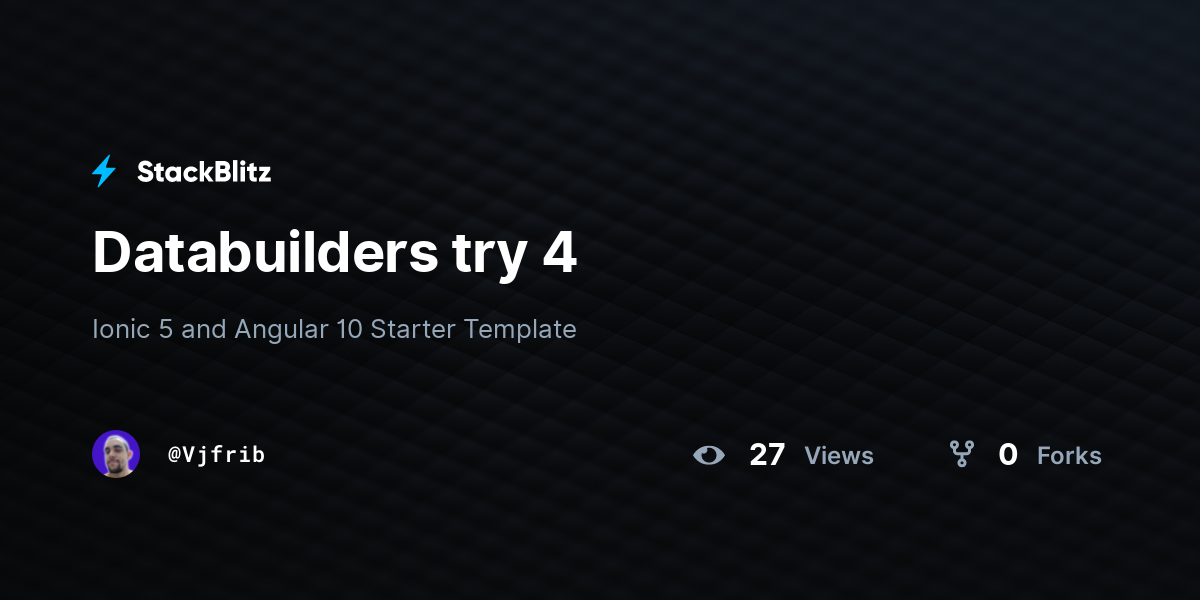 Databuilders try 4 - StackBlitz