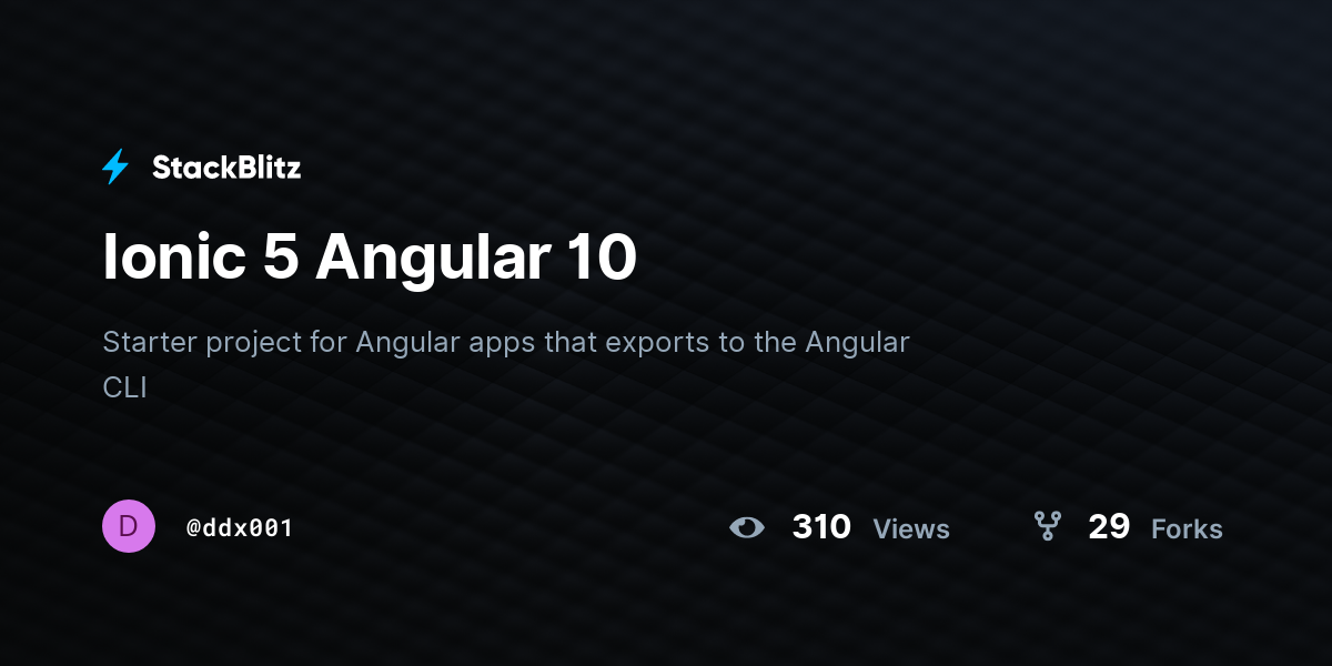 Ionic 5 Angular 10 - StackBlitz