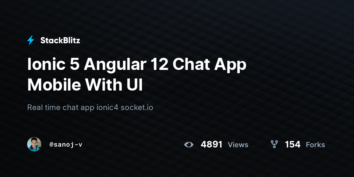 Ionic 5 Angular 12 Chat App Mobile With UI - StackBlitz