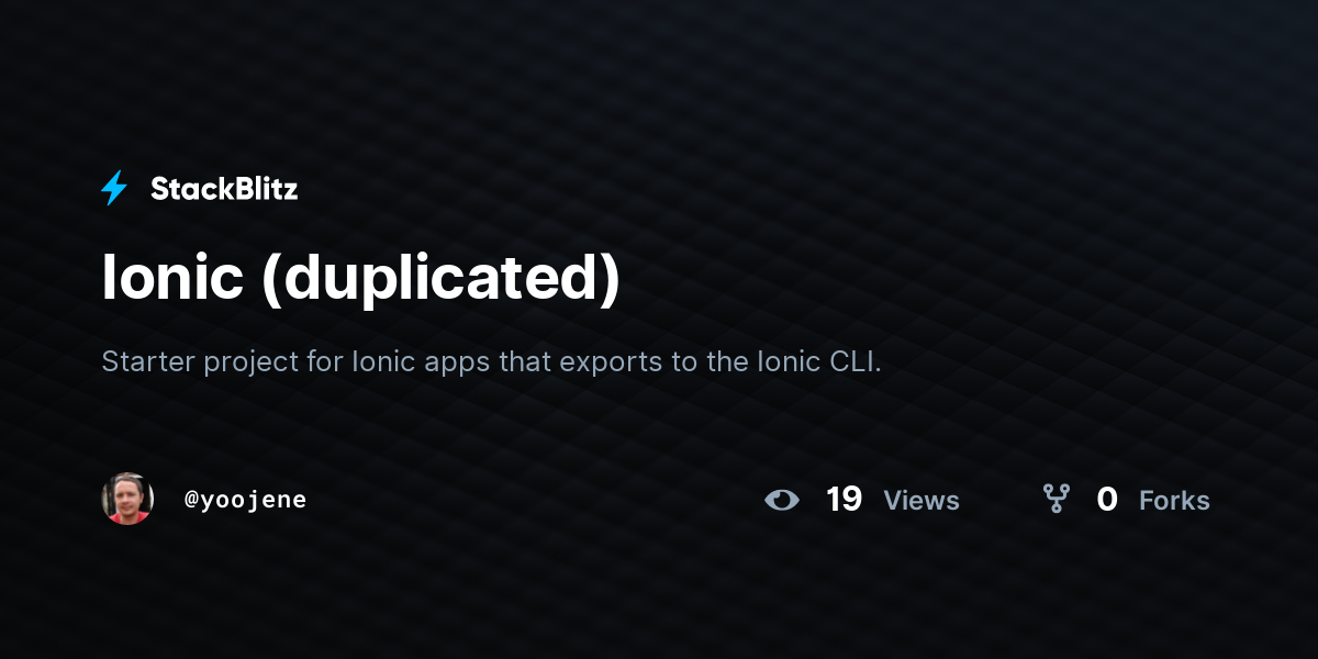 Ionic (duplicated) - StackBlitz