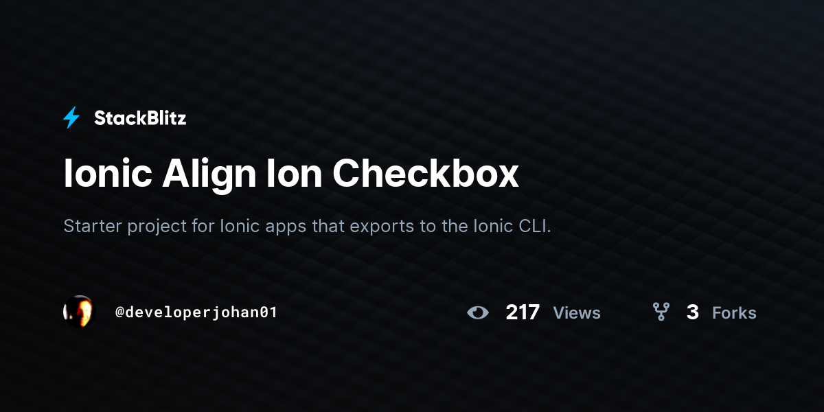 Ionic Align Ion Checkbox - StackBlitz