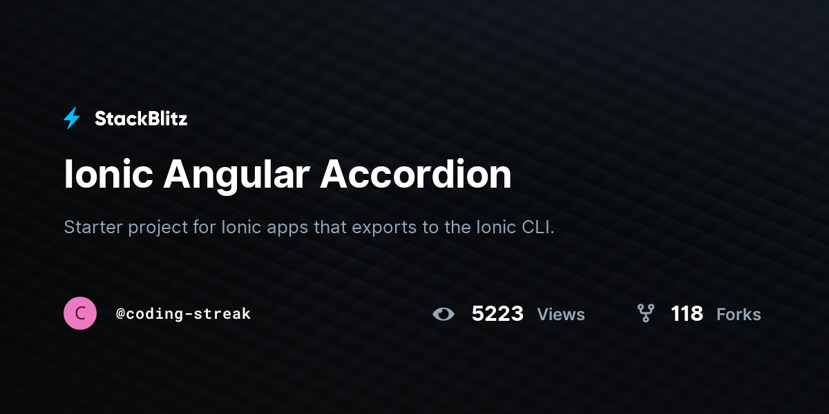 Ionic Angular Accordion - StackBlitz