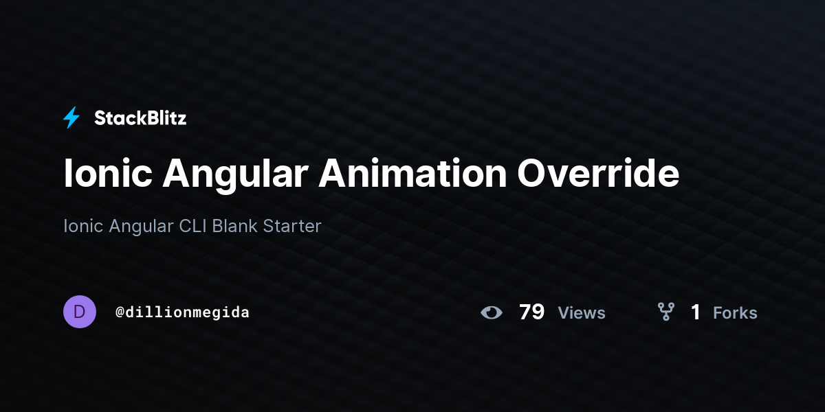 Ionic Angular Animation Override - StackBlitz
