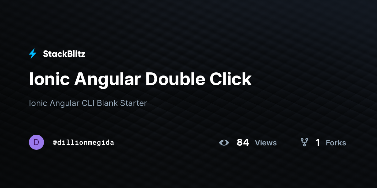Ionic Angular Double Click - StackBlitz