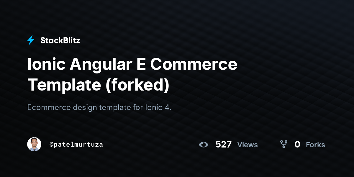 Ionic Angular E Commerce Template (forked) - StackBlitz