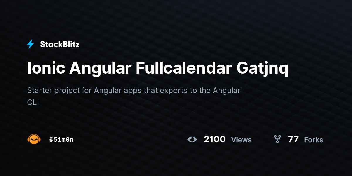 Ionic Angular Fullcalendar Gatjnq - StackBlitz