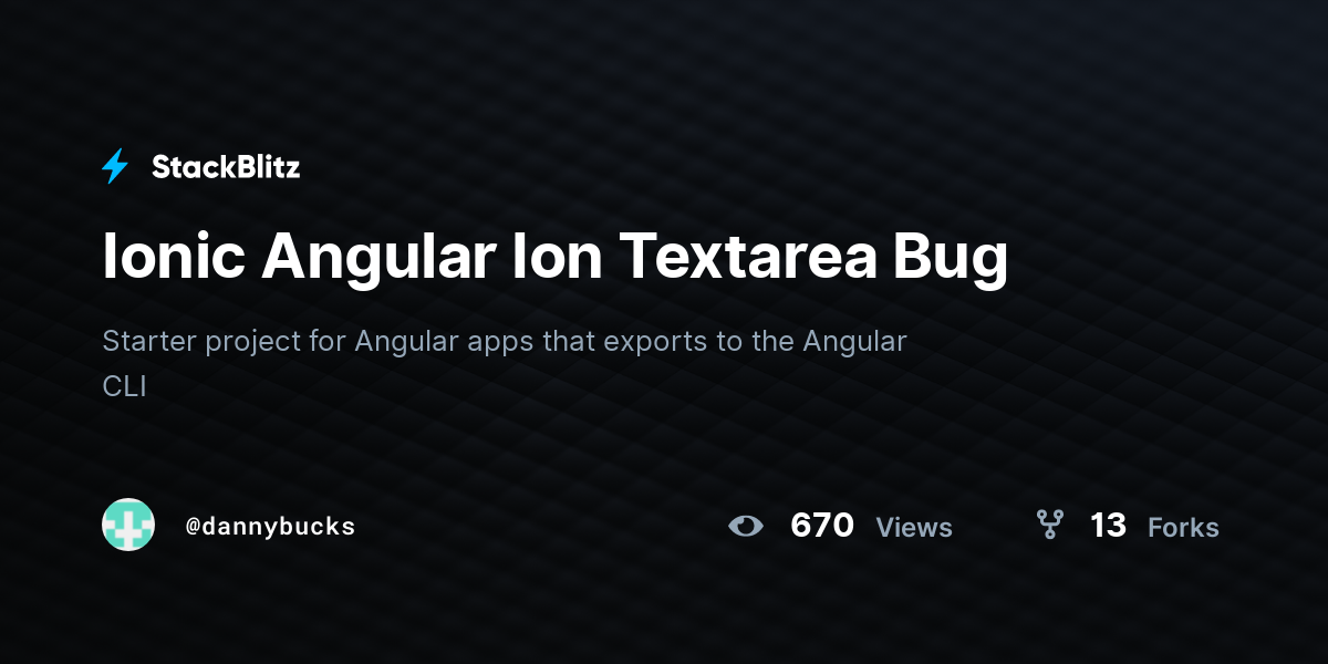 Ionic Angular Ion Textarea Bug - StackBlitz