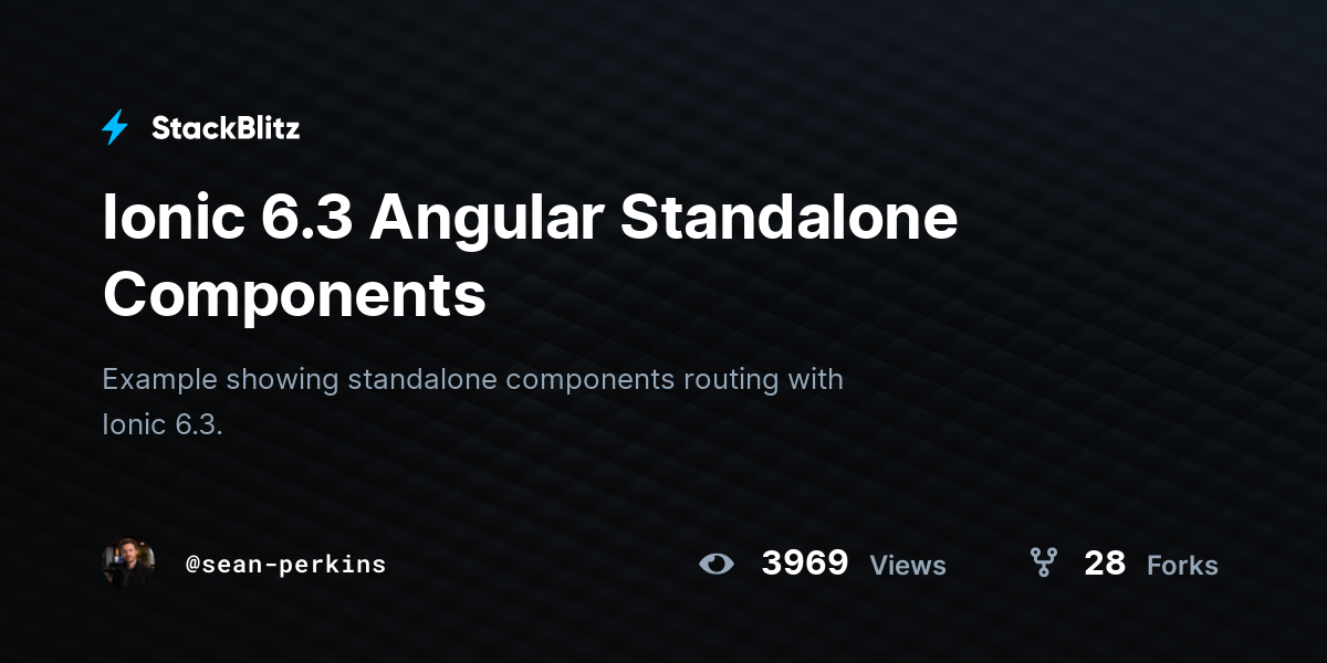 Ionic 6.3 Angular Standalone Components - StackBlitz