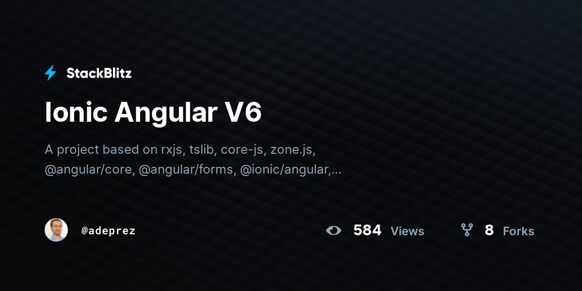 Ionic Angular V6 - StackBlitz
