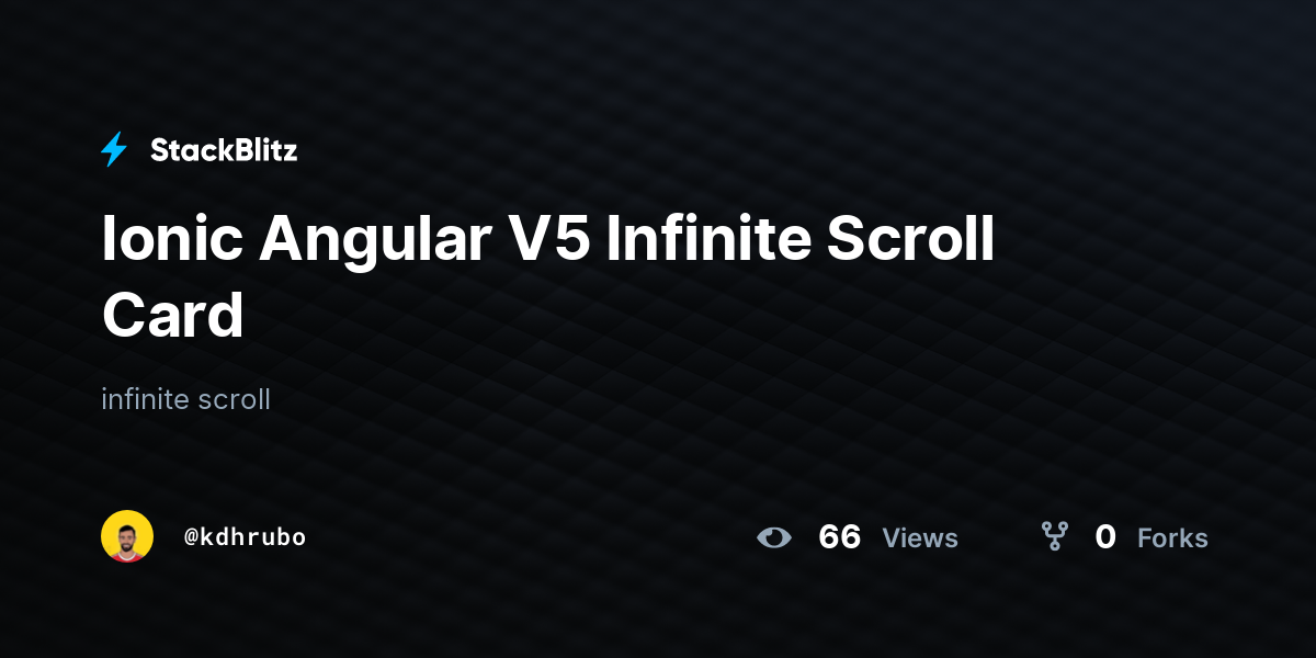 Ionic Angular V5 Infinite Scroll Card - StackBlitz