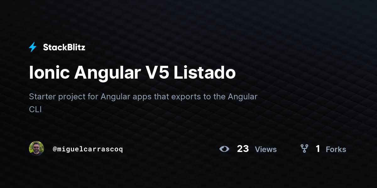 Ionic Angular V5 Listado - StackBlitz