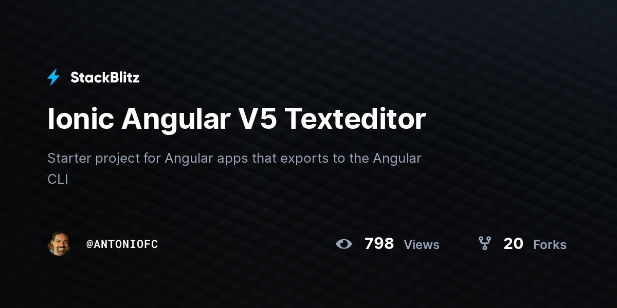 Ionic Angular V5 Texteditor - StackBlitz