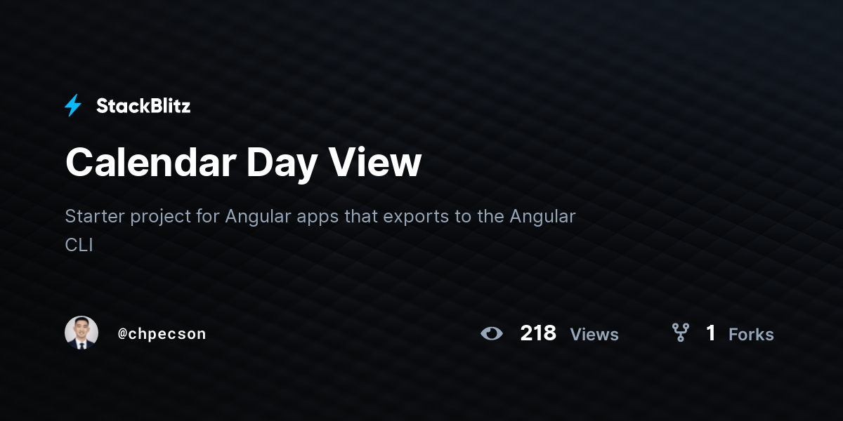Calendar Day View - StackBlitz
