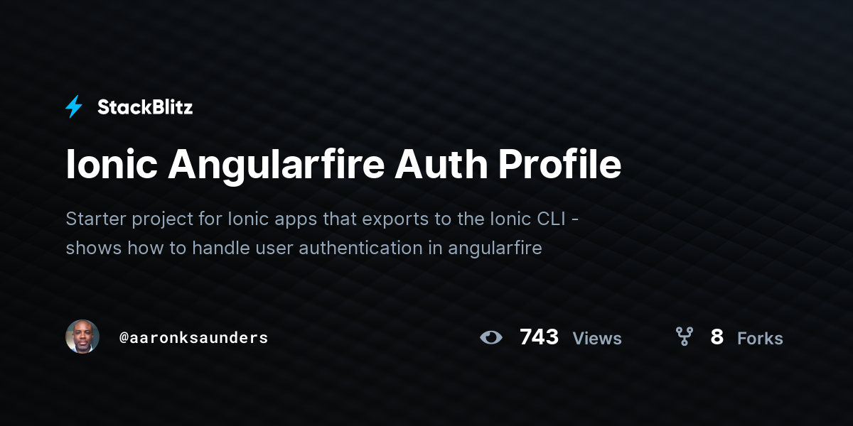 Ionic Angularfire Auth Profile - StackBlitz