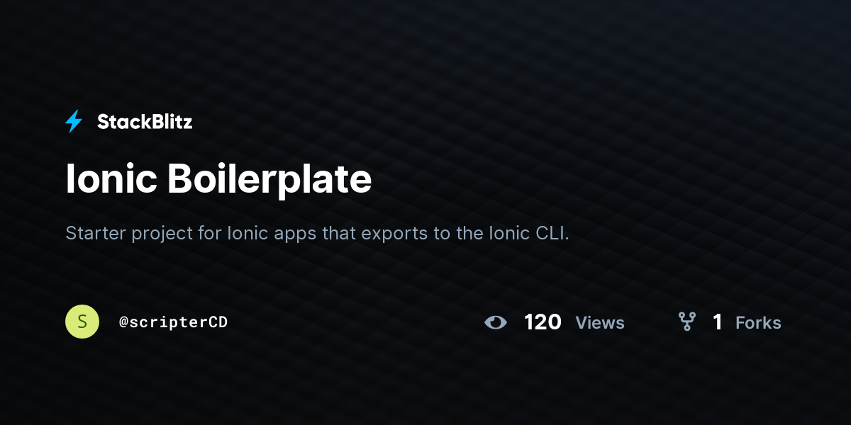 Ionic Boilerplate - StackBlitz