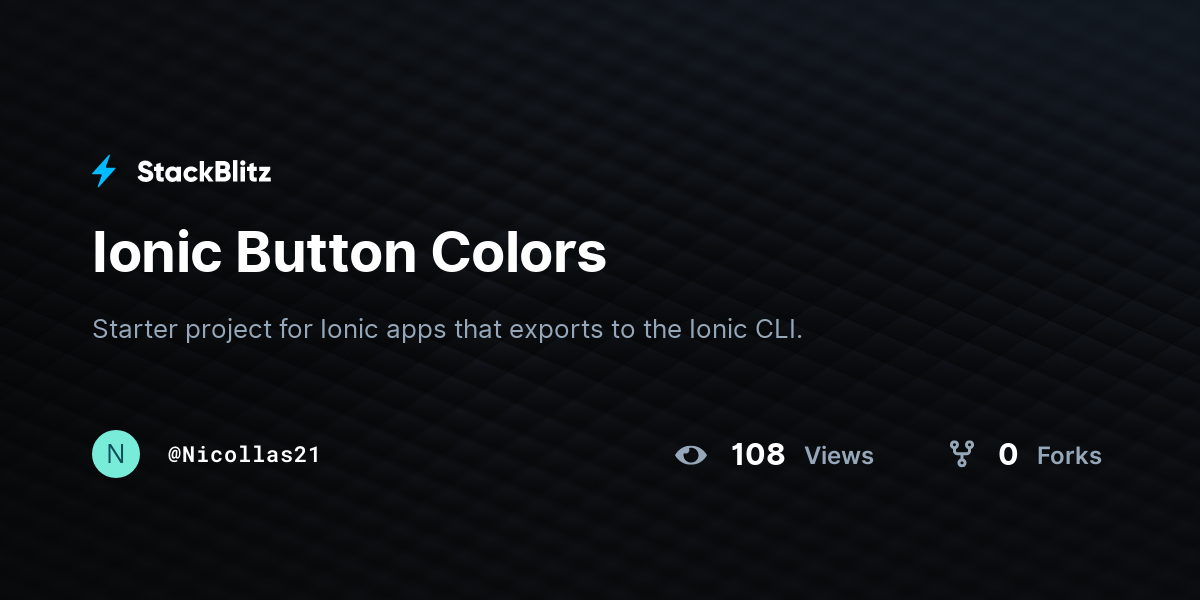 Ionic Button Colors - StackBlitz