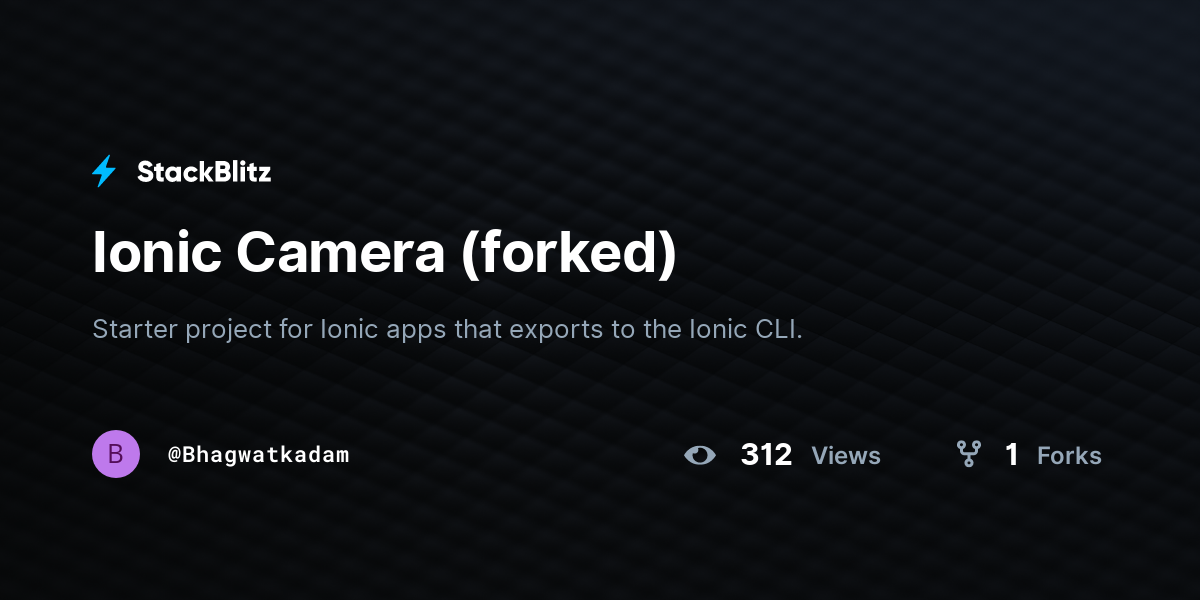 Ionic Camera (forked) - StackBlitz