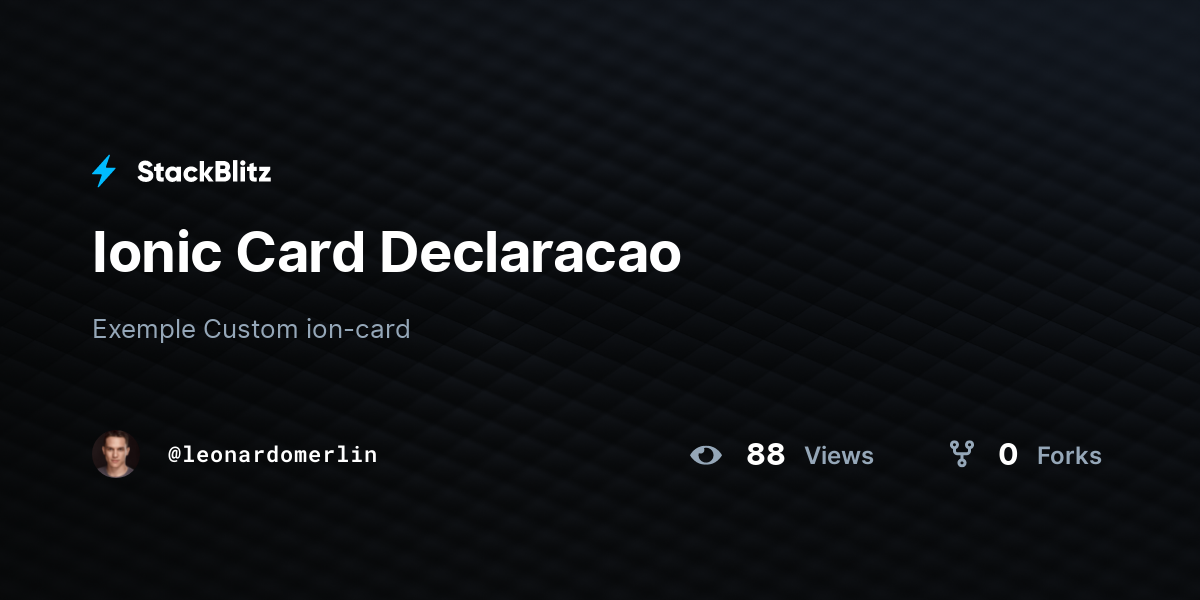 Ionic Card Declaracao - StackBlitz