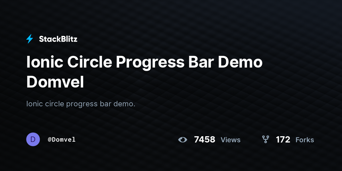Ionic Circle Progress Bar Demo Domvel - StackBlitz