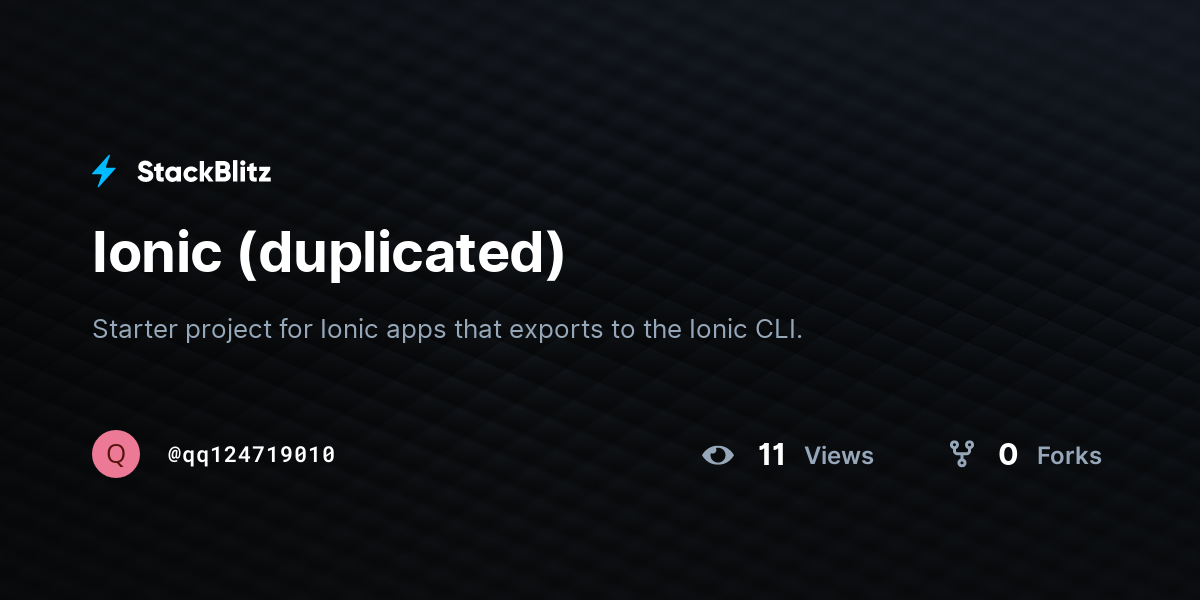 Ionic (duplicated) - StackBlitz