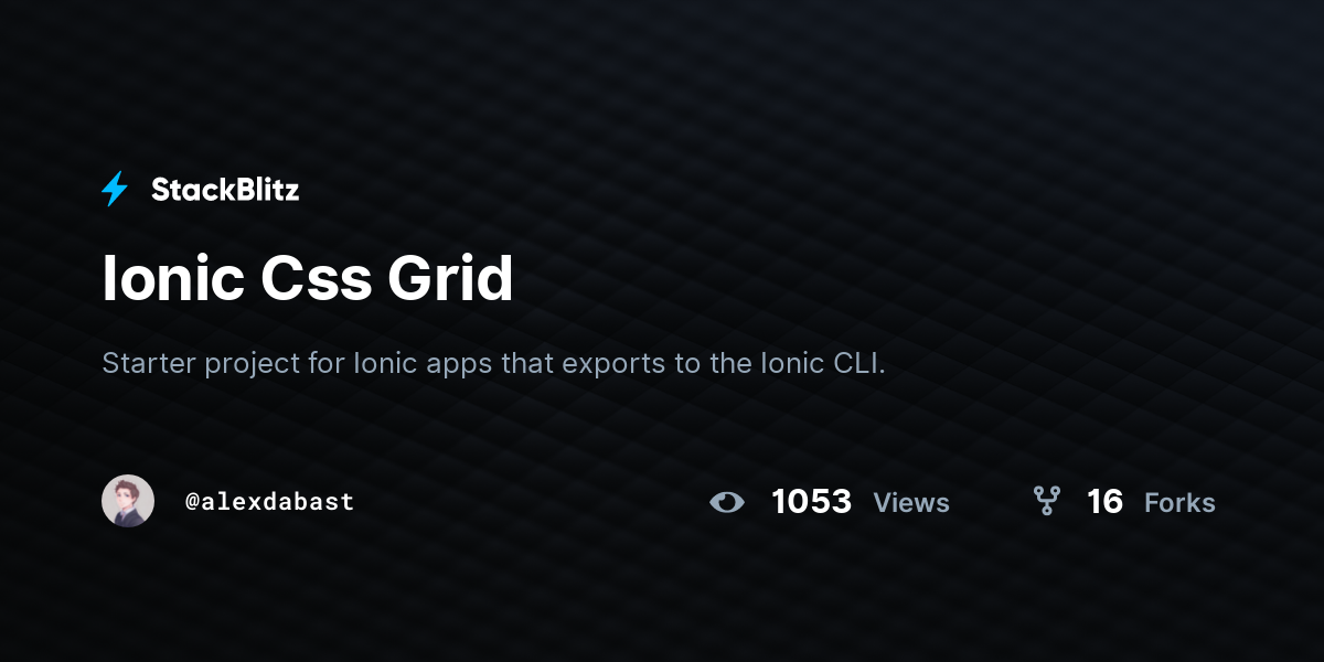 Ionic Css Grid - StackBlitz