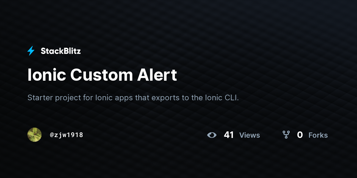 Ionic Custom Alert - StackBlitz