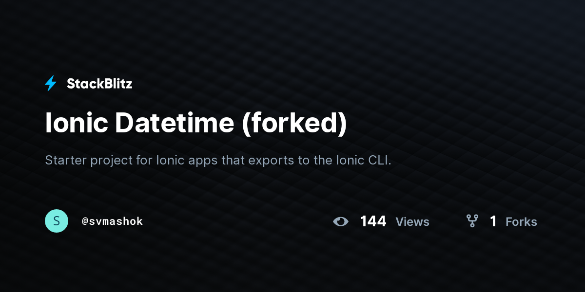 Ionic Datetime (forked) - StackBlitz