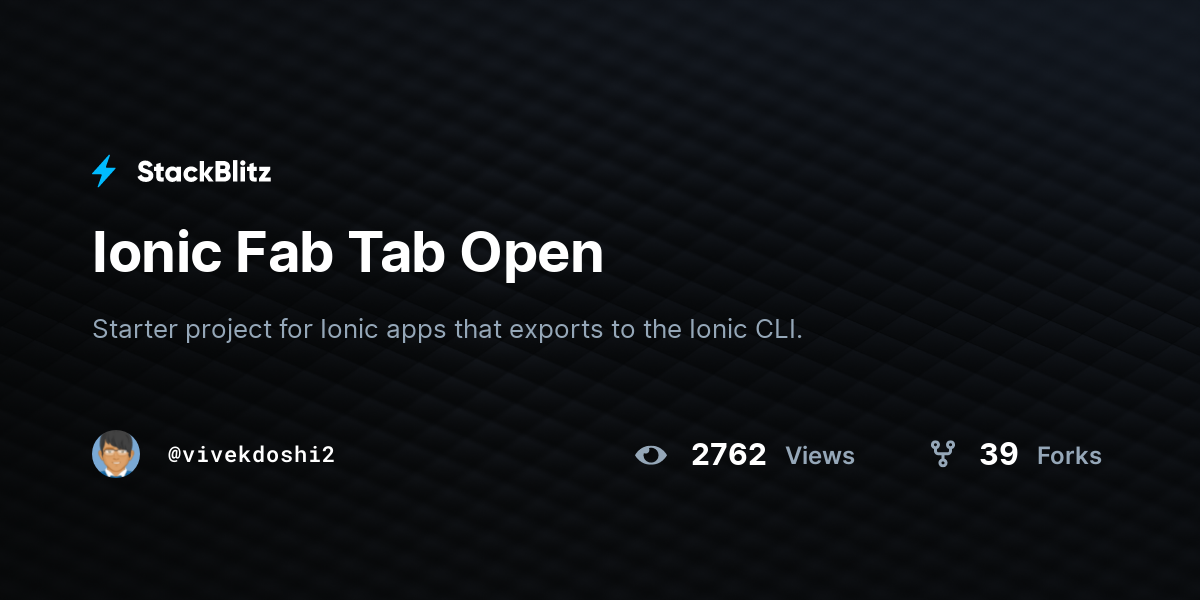 Ionic Fab Tab Open - StackBlitz