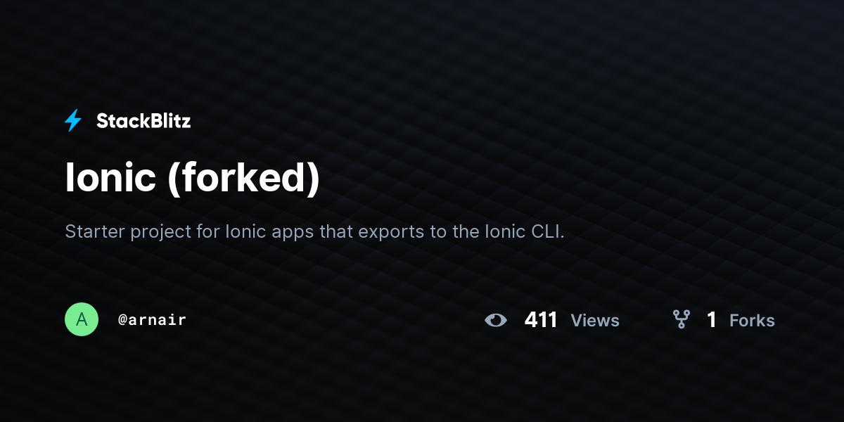 Ionic (forked) - StackBlitz