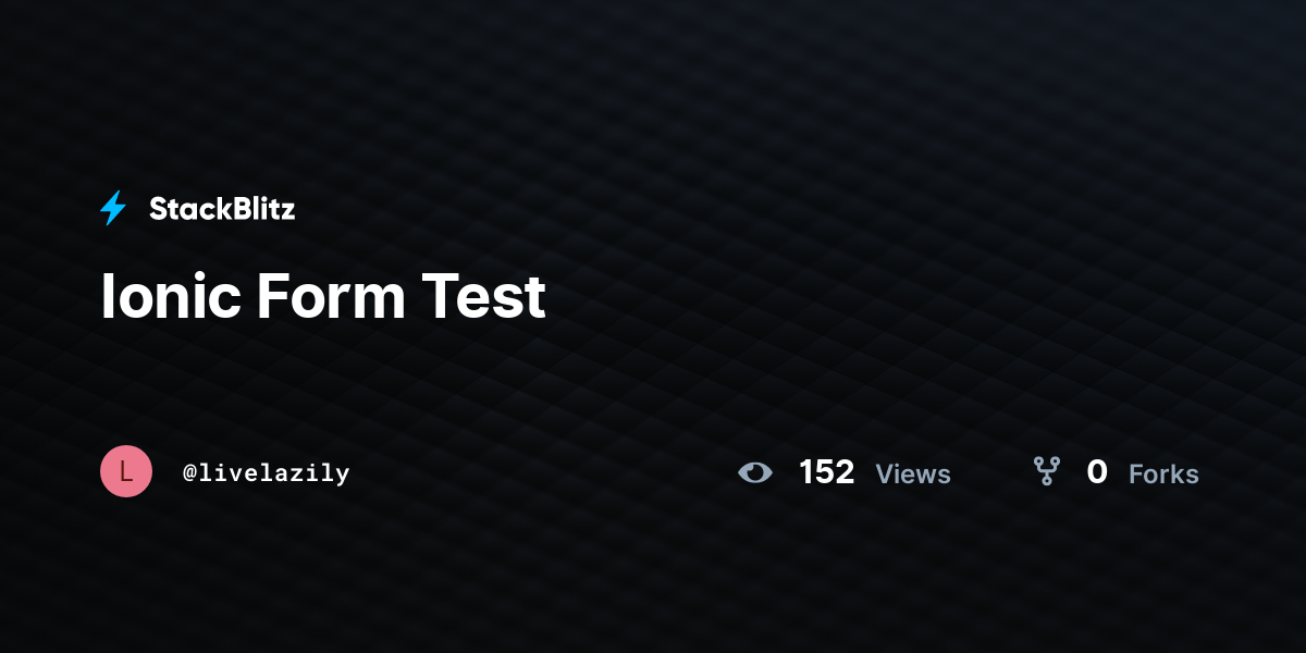 Ionic Form Test - StackBlitz