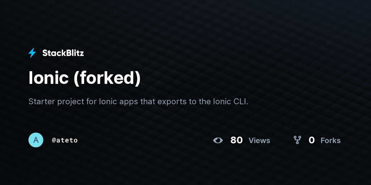 Ionic (forked) - StackBlitz