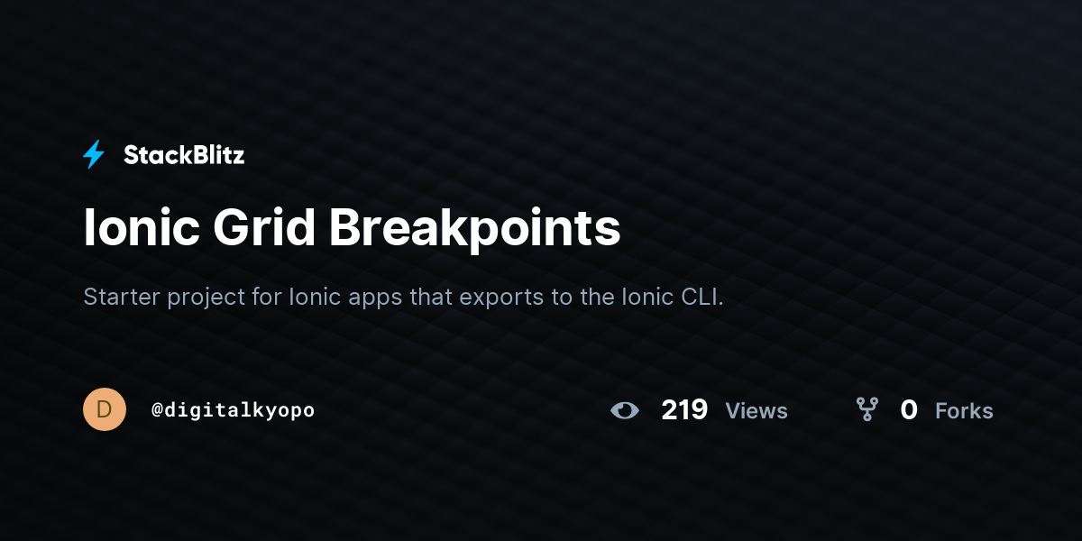 Ionic Grid Breakpoints - StackBlitz