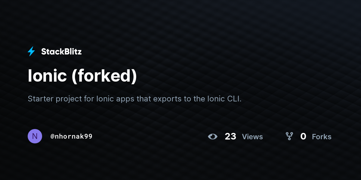 Ionic (forked) - StackBlitz