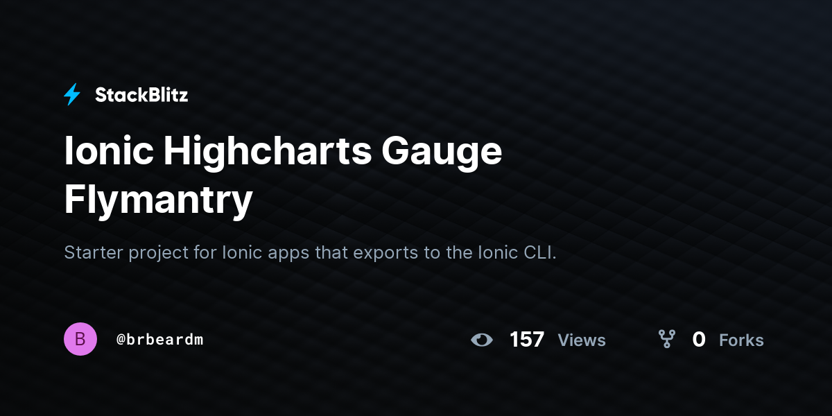 Ionic Highcharts Gauge Flymantry StackBlitz