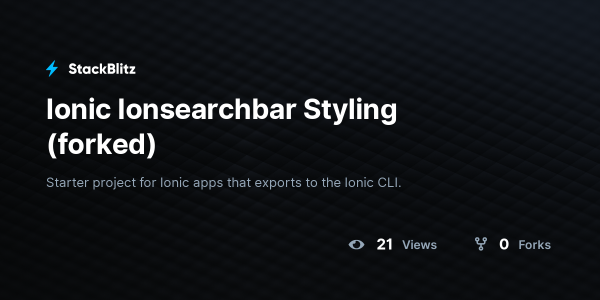 Ionic Ionsearchbar Styling (forked) - StackBlitz