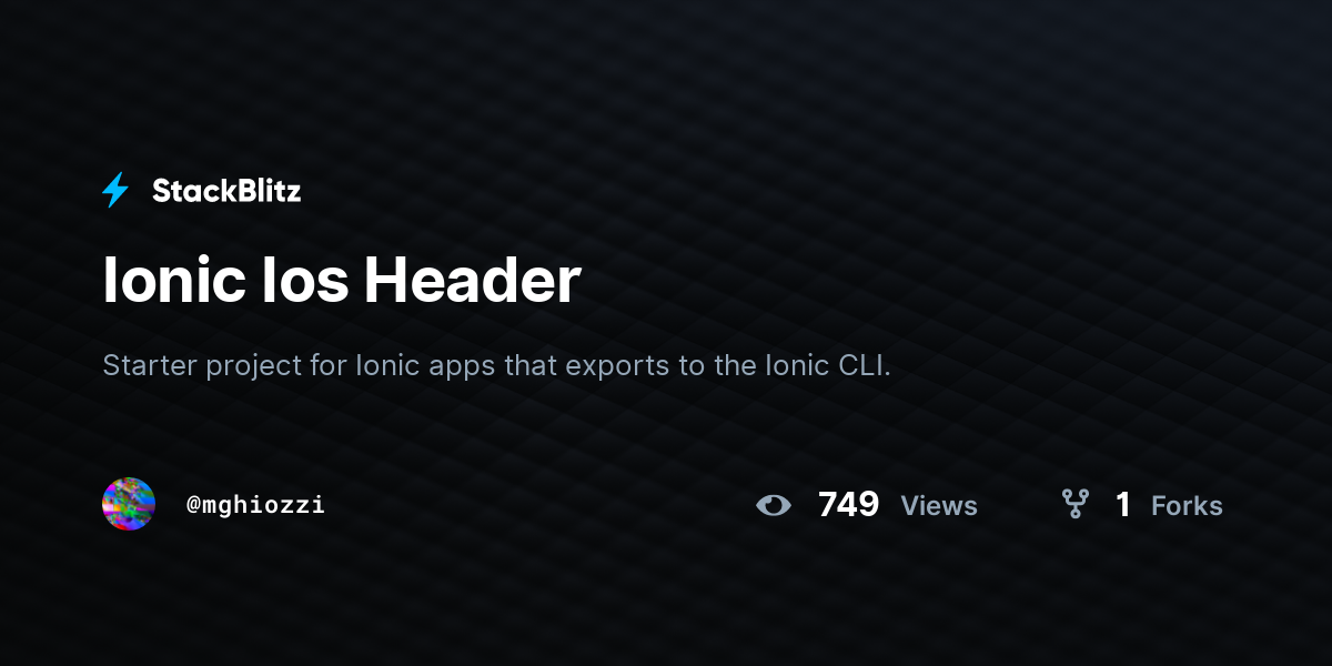 Ionic Ios Header - StackBlitz