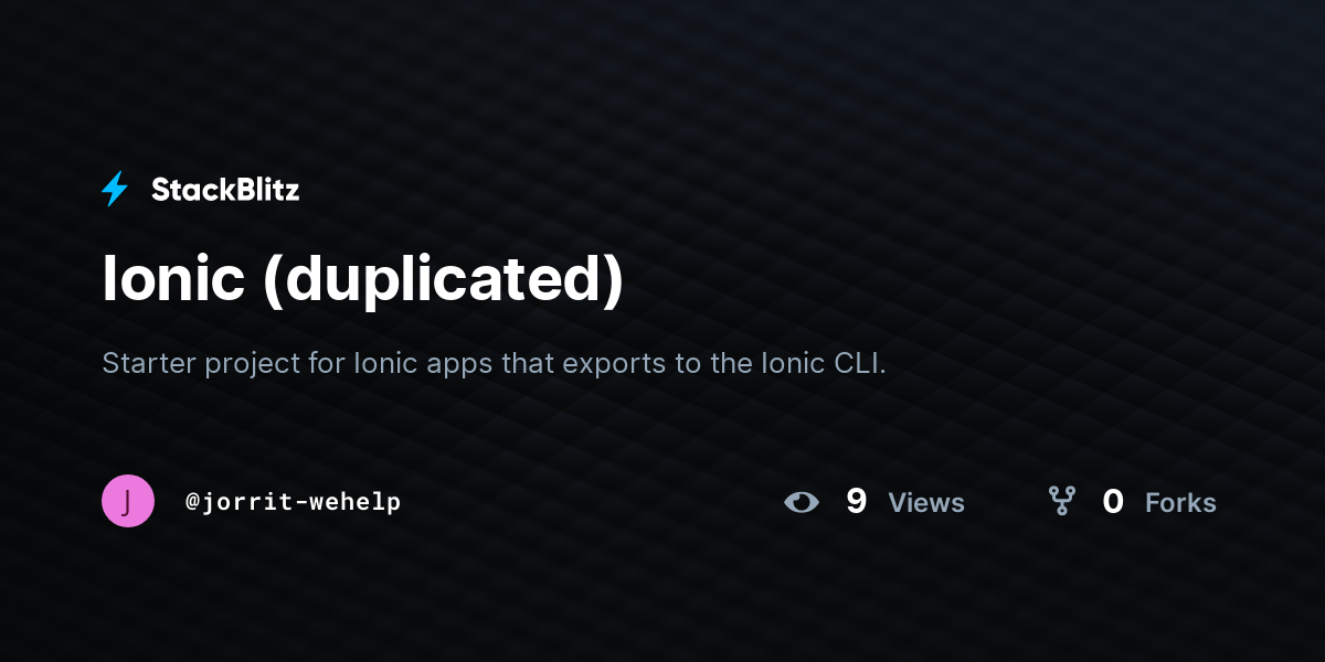 Ionic (duplicated) - StackBlitz