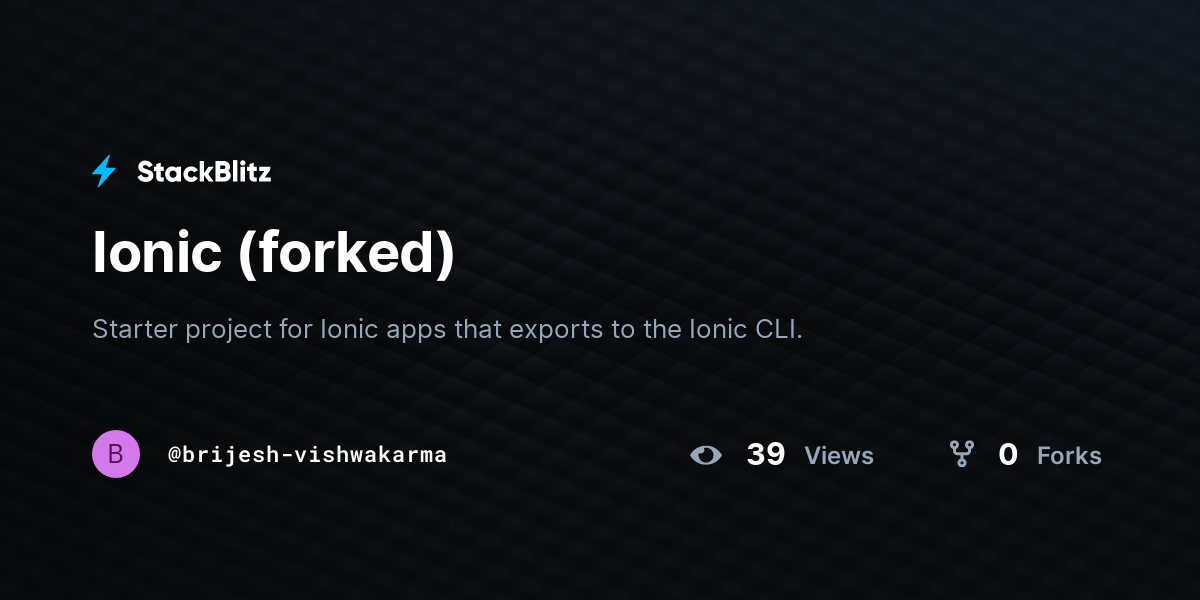 Ionic (forked) - StackBlitz