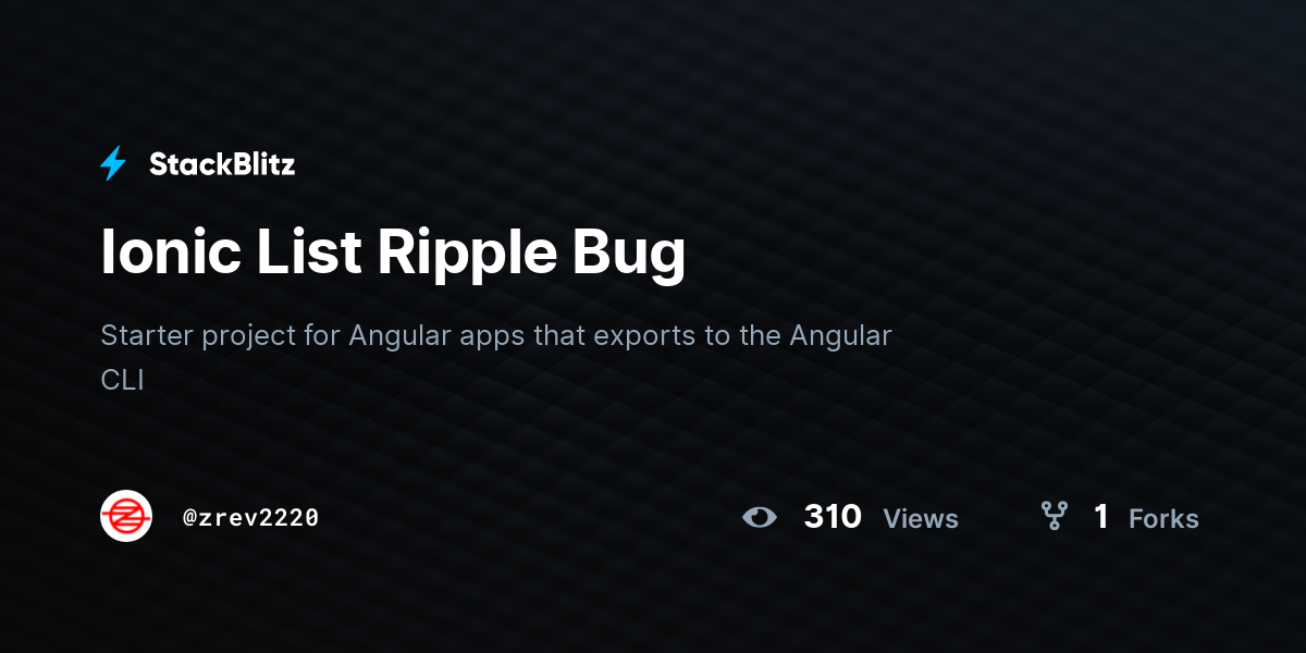 Ionic List Ripple Bug - StackBlitz