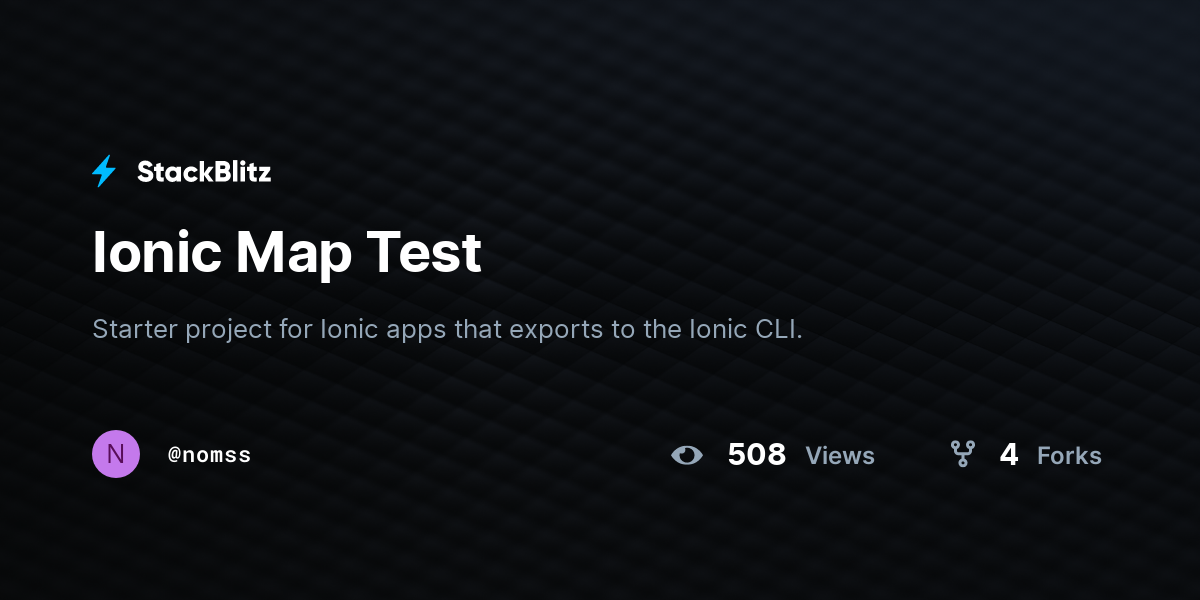 Ionic Map Test - StackBlitz