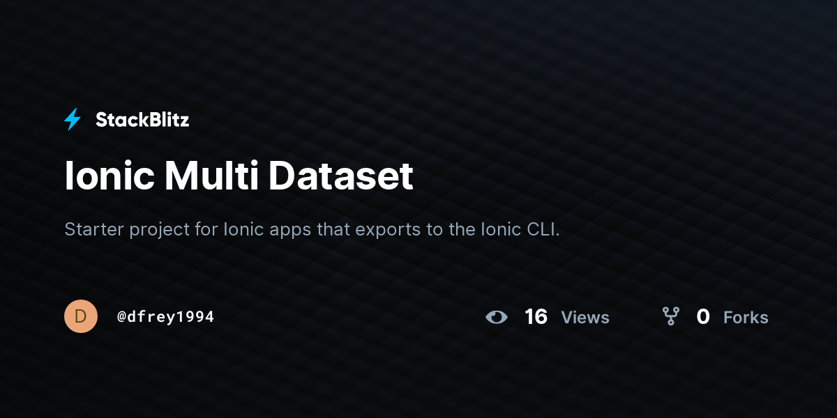 Ionic Multi Dataset - StackBlitz