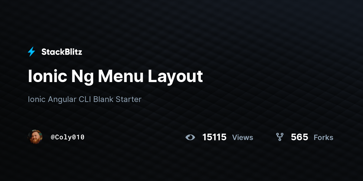 Ionic Ng Menu Layout - StackBlitz