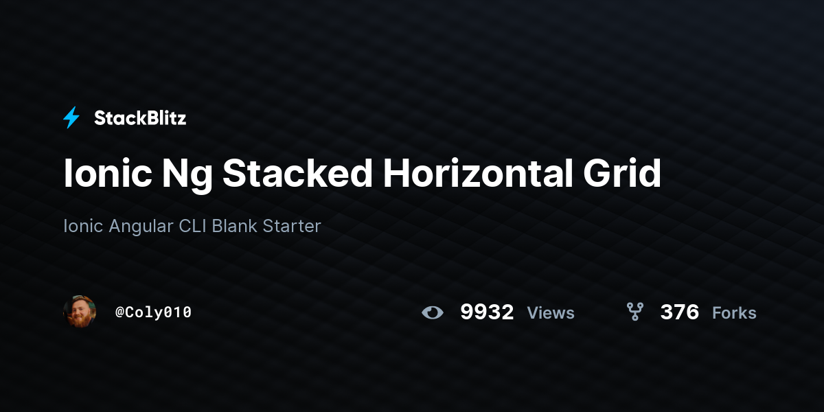 Ionic Ng Stacked Horizontal Grid - StackBlitz