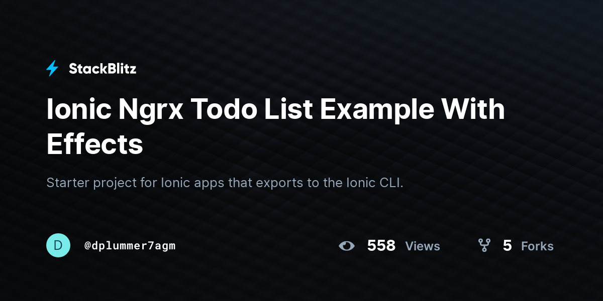 Ionic Ngrx Todo List Example With Effects - StackBlitz