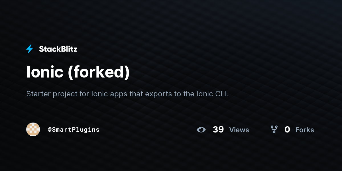 Ionic (forked) - StackBlitz