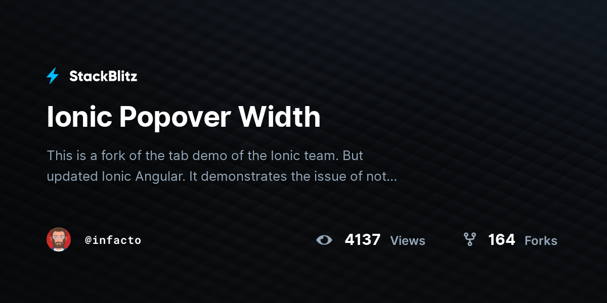 Ionic Popover Width - StackBlitz
