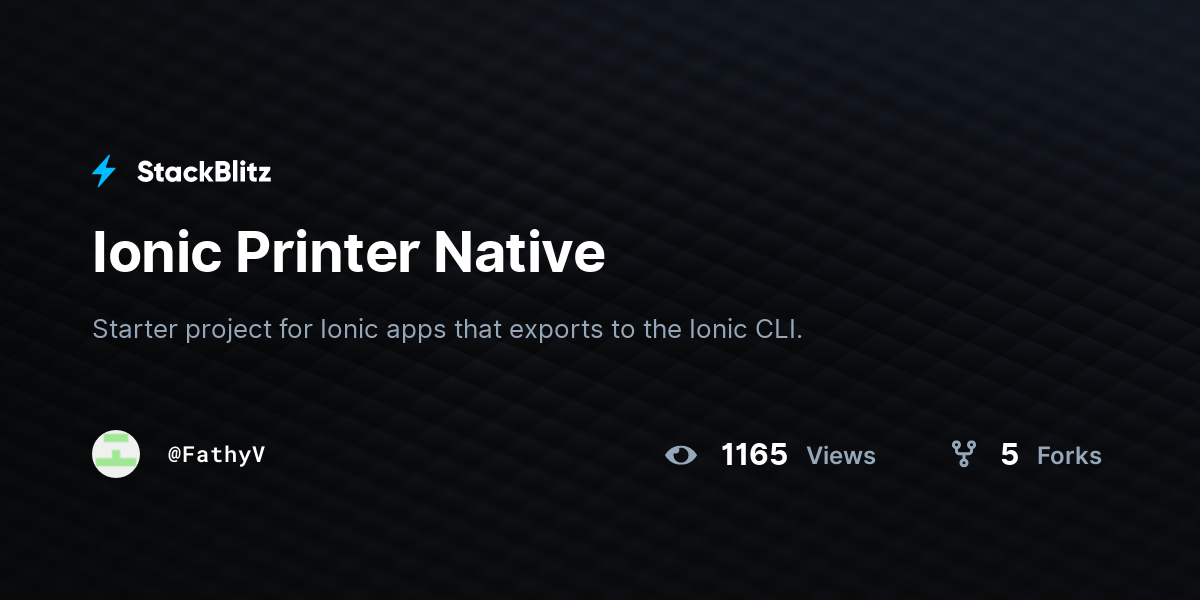 Ionic Printer Native - StackBlitz